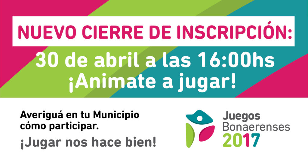 Noticia: Se extiende el plazo para que te anotes en los Juegos Bonaerenses